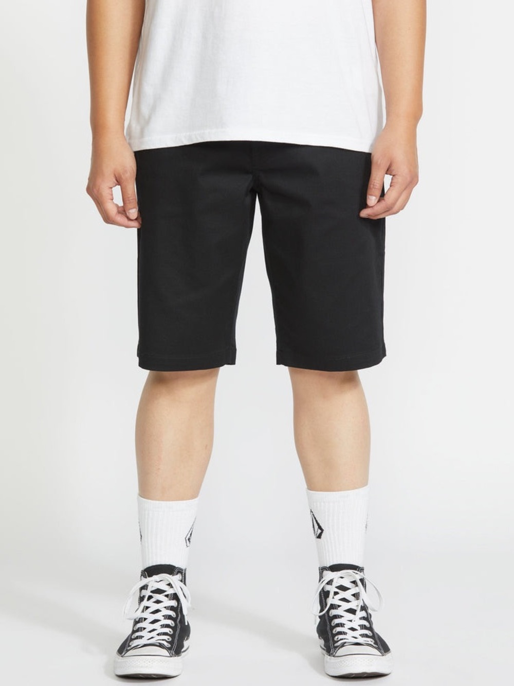 Volcom Men's Black Flat Front Casual Shorts